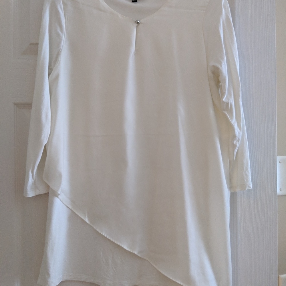 Like silk overlay on stretch material top